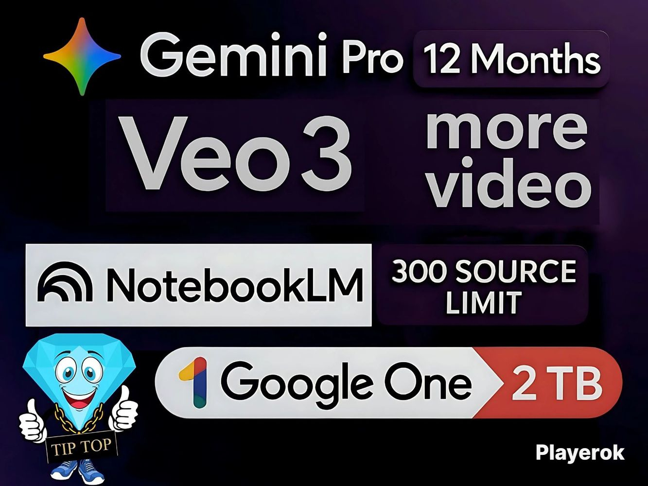 Купить 🚀 GEMINI PRO + VEO 3 • GOOGLE ONE 2TB • 12 МЕС. ПОДПИСКА ...