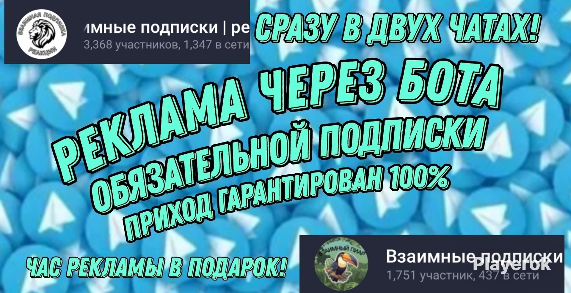 Рекламавчате|10Часов+часвподарок|Черезбота